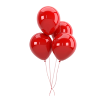 Red Balloon isolated on transparent background Generated AI png