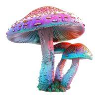 Generated AI Magic mushroom fungus isolated on transparent background png