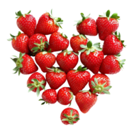 Fresh strawberry fruit on transparent background Generated AI png