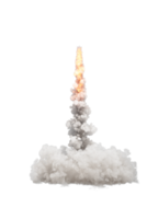 Smoke of rocket launch on transparent background png