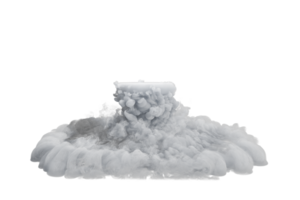 Dry ice smoke with podiums on transparent background png