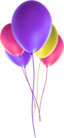 Tres globos en un transparente antecedentes png