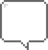 8 bits retro juego píxel habla burbuja globo icono pegatina memorándum palabra clave planificador texto caja bandera png