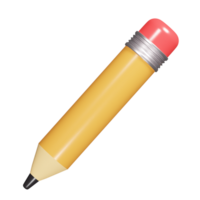 Pencil icon 3d render illustration png