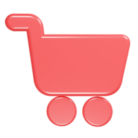 Shoping cart icon 3d render illustration png