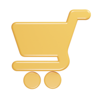 shoping carrello icona 3d rendere illustrazione png
