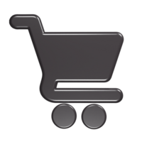 shoping carrello icona 3d rendere illustrazione png