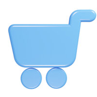 Shoping cart icon 3d render illustration png