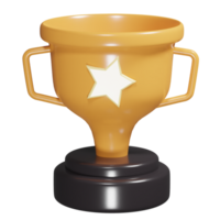 troféu ícone 3d render ilustração png