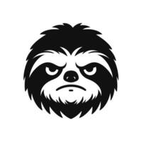 Angry face sloth icon logo symbol on a white background vector