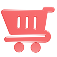 Shoping cart icon 3d render illustration png