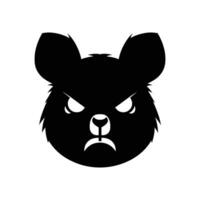 simple silhouette of an angry quokka head face logo icon symbol illustration vector