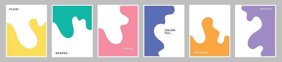 Colorful fluid shapes poster design. Modern and creative liquid forms layout. Simple and vibrant banner template. vector