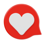 Heart icon 3d render illustration png
