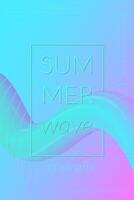 Creative summer wave poster with shape. Retro abstract colorful geometric background. Design for card, flyer, template, banner, brochure. Trendy fashion digital futuristic graphic illustration. vector
