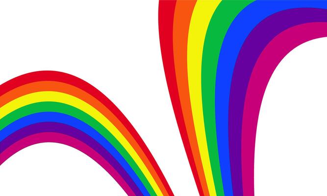 Rainbow background, abstract wavy colorful stripes. illustration