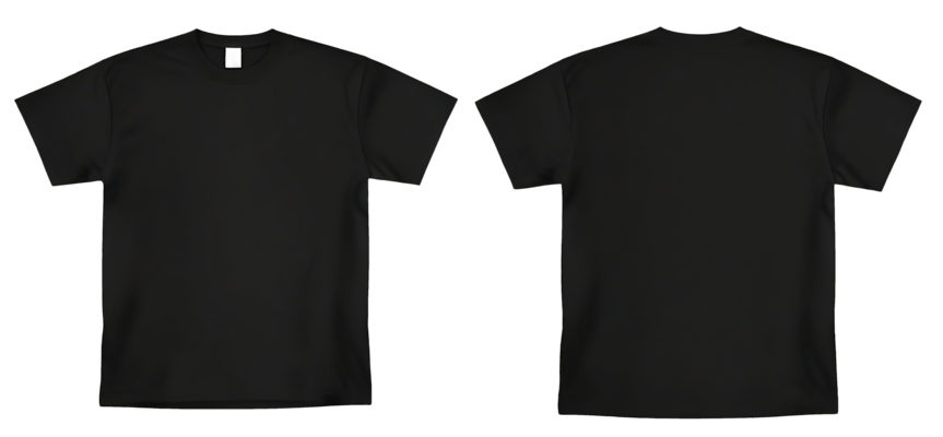 Black Tshirt PNGs For Free Download Black T Shirt Template Front And Back Mockup Clear Mockup Of Realistic On Isolated Background Png