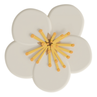 een appel bloesem transparant achtergrond in een schattig decoratie schuim kunst stijl voorjaar bloemen concept,3d illustratie png