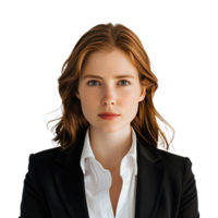 Businesswoman portrait. Beautiful businesswoman wearing black suit. png