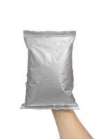 folie mat paket attrapp på hand, transparent bakgrund png