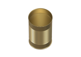 Open metal can on white background png