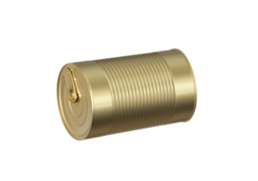 One closed tin can, transparent background png