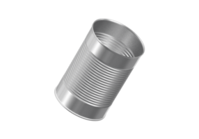 Open metal can, transparent background png