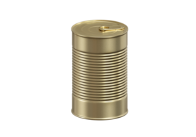 One closed tin can, transparent background png