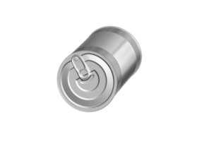 One closed tin can, transparent background png