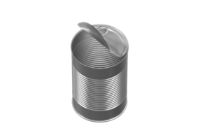 Open tin can, transparent background png