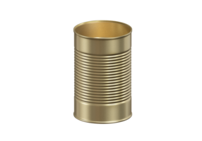 Open metal can, transparent background png