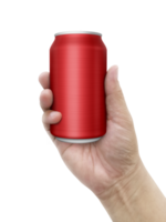 Cans aluminum of on hand, transparent background png