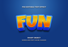 fun 3d editable text effect style psd