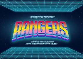 Rangers editable text effect psd