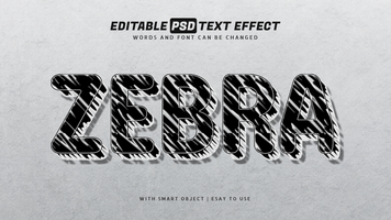 zèbre texte effet modifiable psd