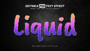 liquide pente texte effet modifiable psd