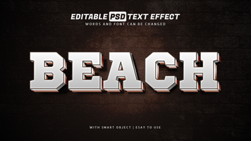 strand 3d text effekt redigerbar psd