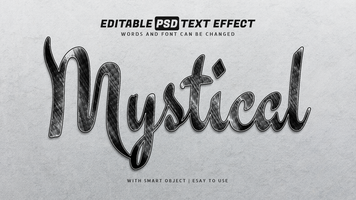 Mystical text effect editable psd