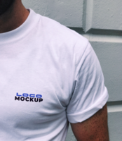 Logo mockup on t shirt psd