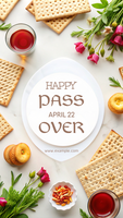 Happy Passover A white plate with a white background psd