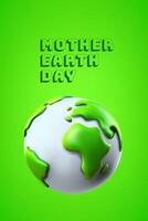 Mother Earth day. The Earth silhouette in cutout style. 3d vector
