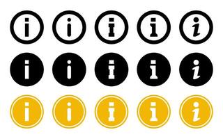 Info Icon Set. Simple Design of Information Button. Illustration for Application, Web, Poster. vector