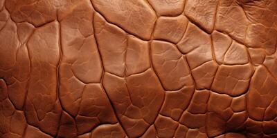 AI Generated Abstract Cracked Design, Reminiscent of Hippo Skin Texture. Animal Brown Background. Generative AI photo