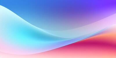 AI Generated Abstract Colorful Wave Design. Calm Background. Dynamic Gradient Wave Flowing. Generative AI photo