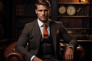 Timeless elegance and modern flair. a curated guide to gentlemen's style, blending sophistication individuality in fashion , encapsulating essence of sartorial refinement contemporary photo