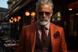Timeless elegance and modern flair. a curated guide to gentlemen's style, blending sophistication individuality in fashion , encapsulating essence of sartorial refinement contemporary photo