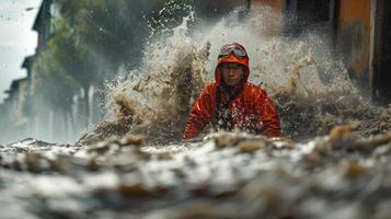 ai generado de la naturaleza furia, cautivador el emocional espectáculo de un natural desastre destructivo fuerza. presenciar el impacto y Resiliencia en el cara de de la naturaleza ira foto