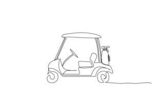 golf cart sports object activity one line art design vector