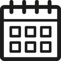 Calendar icon symbol image for schedule or appointment vector