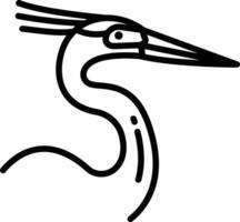 Great blue heron bird outline illustration vector